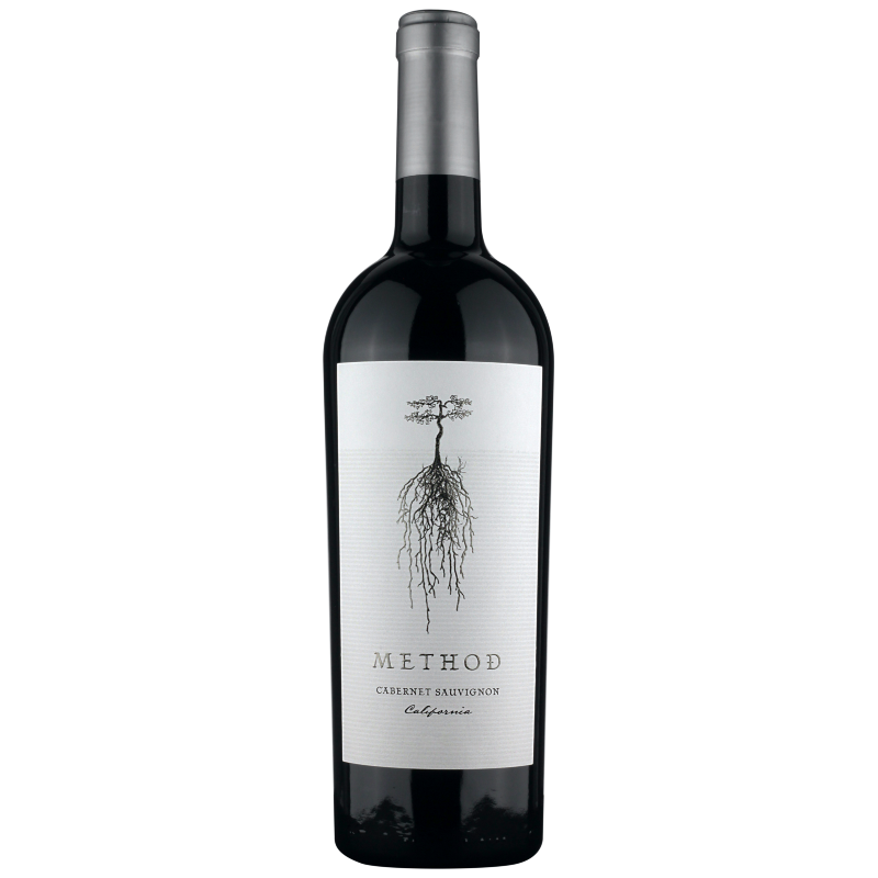 Method California Cabernet Sauvignon bottle with a white rooted-vine label